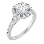 Anel de Noivado Halo em Ouro 14k com Diamantes Naturais – Modelo 3 – Branco 14k