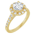 Anel de Noivado Halo em Ouro 14k com Diamantes Naturais – Modelo 3 – Amarelo 14k