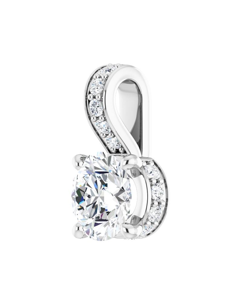 Pingente Cravejado Halo Oculto em Ouro 14k com Diamantes de Laboratório