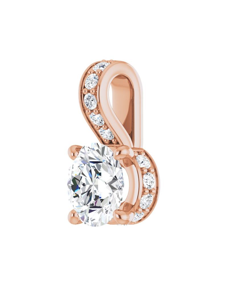 Pingente Cravejado Halo Oculto em Ouro 14k com Diamantes de Laboratório
