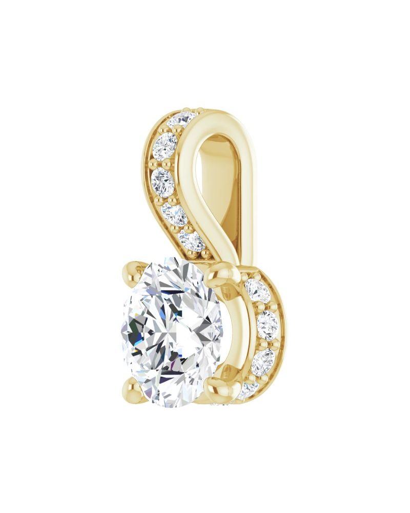 Pingente Cravejado Halo Oculto em Ouro 14k com Diamantes de Laboratório