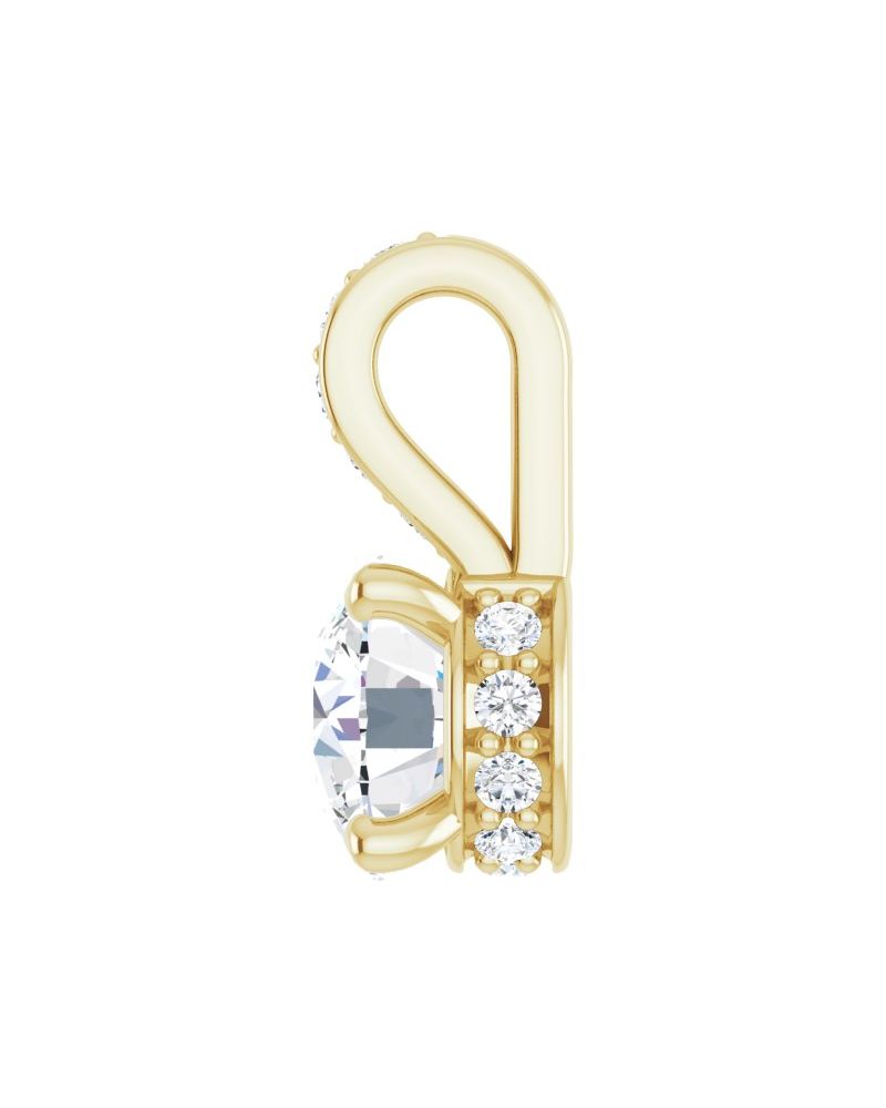 Pingente Cravejado Halo Oculto em Ouro 14k com Diamantes de Laboratório