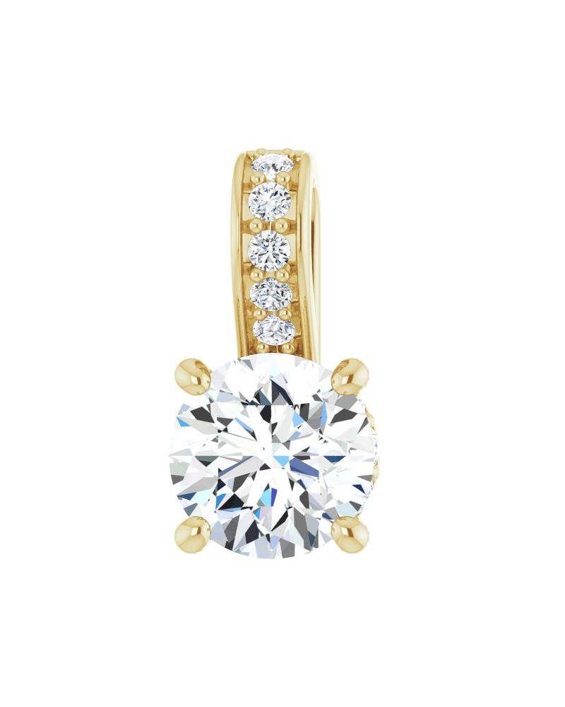 Pingente Cravejado Halo Oculto em Ouro 14k com Diamantes de Laboratório
