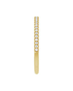 Anel Meia Aliança em Ouro 14k com Diamantes Naturais – Cravação Francesa – Amarelo 14k