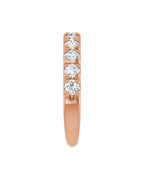 Anel Meia Aliança em Ouro 14k com Diamantes Naturais – Cravação Francesa – Rosé 14k