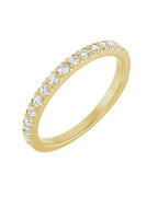 Anel Meia Aliança em Ouro 14k com Diamantes Naturais – Cravação Francesa – Amarelo 14k, 0,33 ct