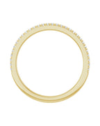 Anel Meia Aliança em Ouro 14k com Diamantes Naturais – Cravação Francesa – Amarelo 14k