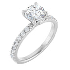 Anel de Noivado Laterais Cravejadas em Ouro 14k com Diamantes Naturais – Modelo 5 – Branco 14k