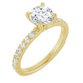 Anel de Noivado Laterais Cravejadas em Ouro 14k com Diamantes Naturais – Modelo 5 – Amarelo 14k