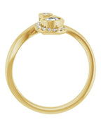Anel Bypass com Cravação Bezel em Ouro 14k com Diamantes Naturais – Modelo 2