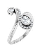 Anel Bypass com Cravação Bezel em Ouro 14k com Diamantes Naturais – Modelo 2