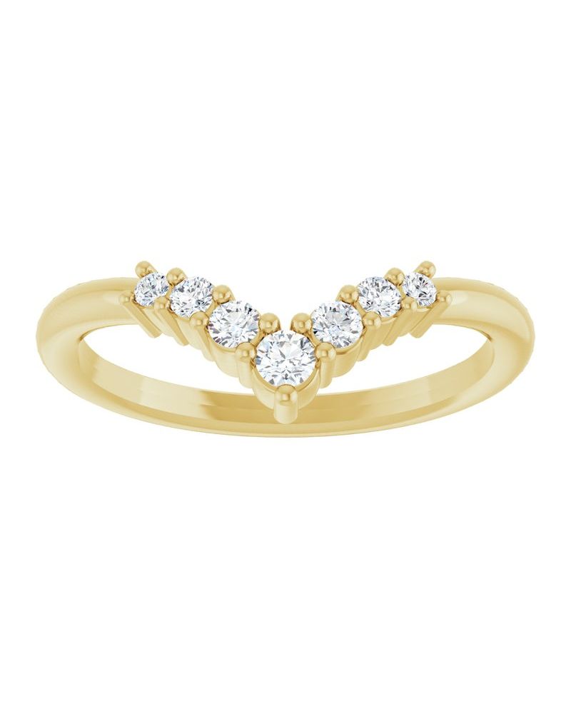 Anel em V Degradê em Ouro 14k com Diamantes Naturais
