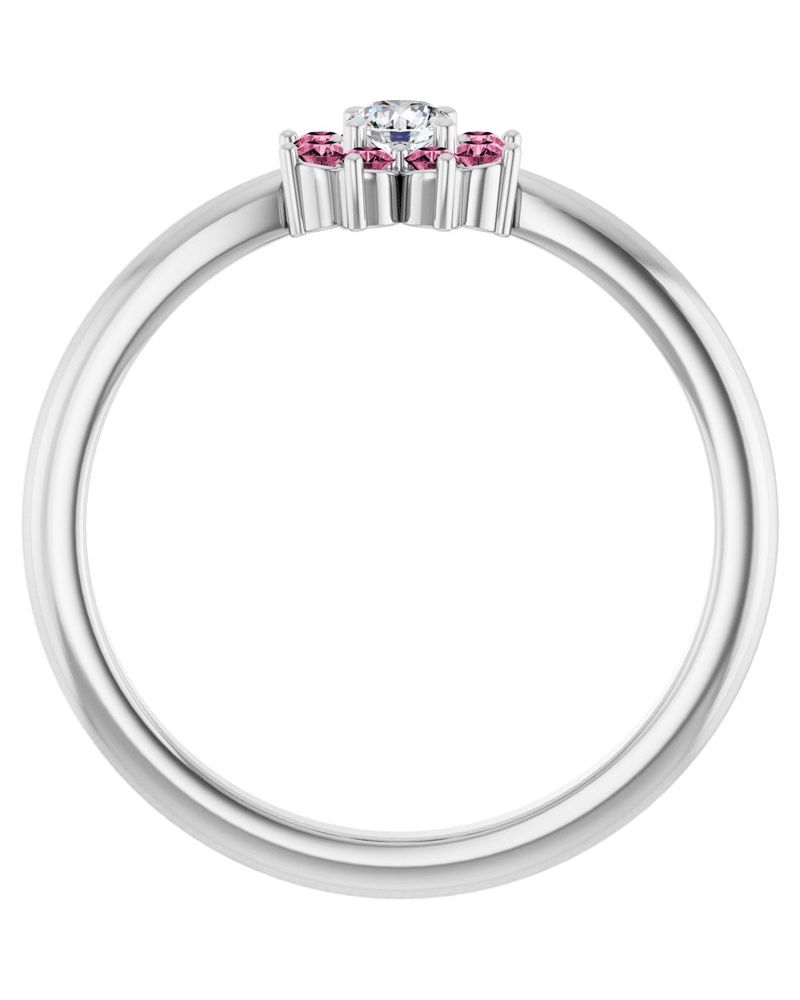 Anel Flor Infantil em Ouro 14k com Diamantes Naturais