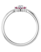 Anel Flor Infantil em Ouro 14k com Diamantes Naturais