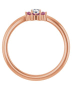 Anel Flor Infantil em Ouro 14k com Diamantes Naturais