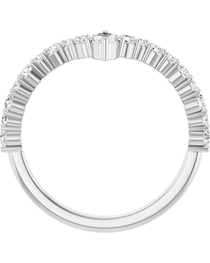 Anel em V Cravejado em Ouro 14k com Diamantes Naturais – Modelo 3