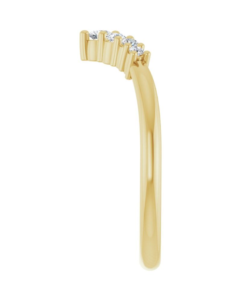 Anel em V Degradê em Ouro 14k com Diamantes Naturais