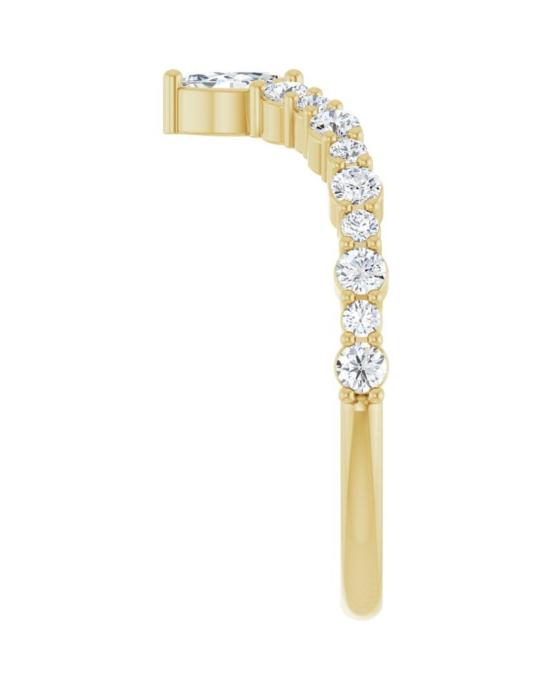 Anel em V Cravejado em Ouro 14k com Diamantes Naturais – Modelo 3