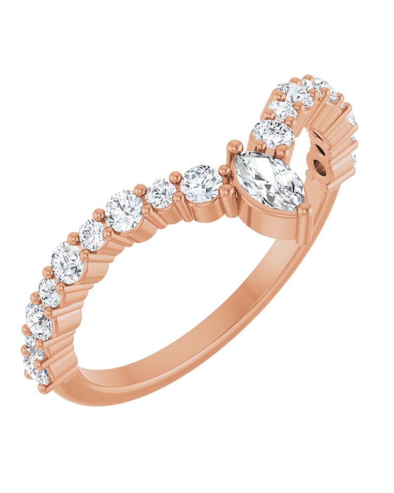 Anel em V Cravejado em Ouro 14k com Diamantes Naturais – Modelo 3