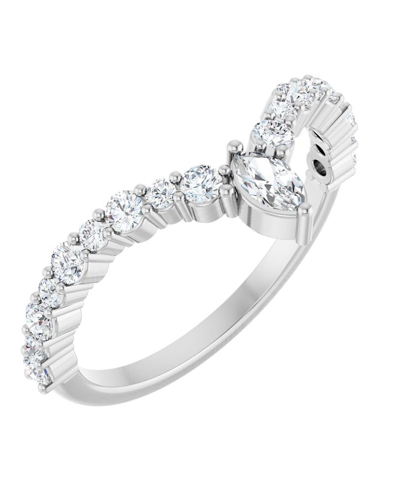 Anel em V Cravejado em Ouro 14k com Diamantes Naturais – Modelo 3