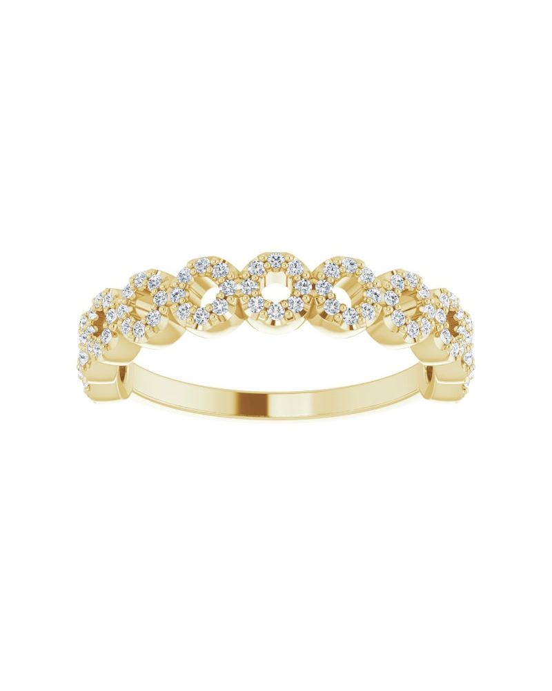 Anel Círculo Cravejado em Ouro 14k com Diamantes Naturais – Modelo 2