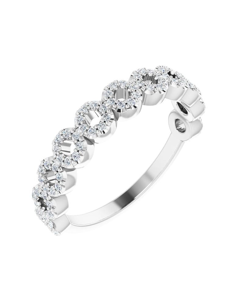 Anel Círculo Cravejado em Ouro 14k com Diamantes Naturais – Modelo 2