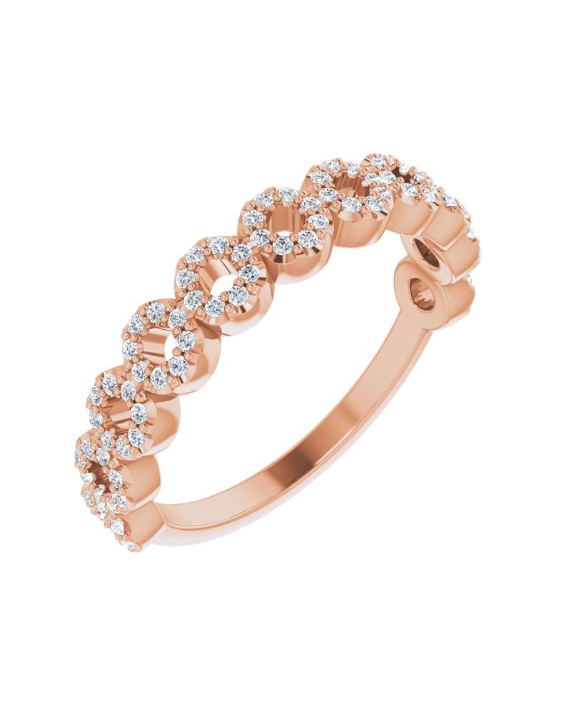 Anel Círculo Cravejado em Ouro 14k com Diamantes Naturais – Modelo 2