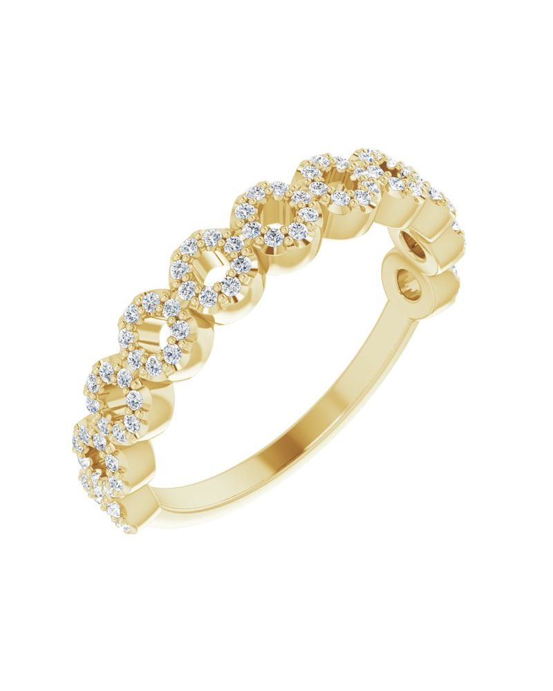 Anel Círculo Cravejado em Ouro 14k com Diamantes Naturais – Modelo 2