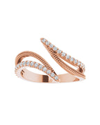 Anel Bypass em Ouro 14k com Diamantes Naturais – Modelo 5