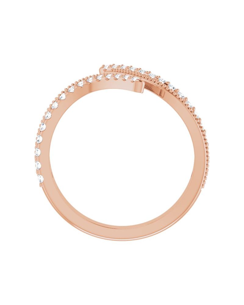 Anel Bypass em Ouro 14k com Diamantes Naturais – Modelo 5