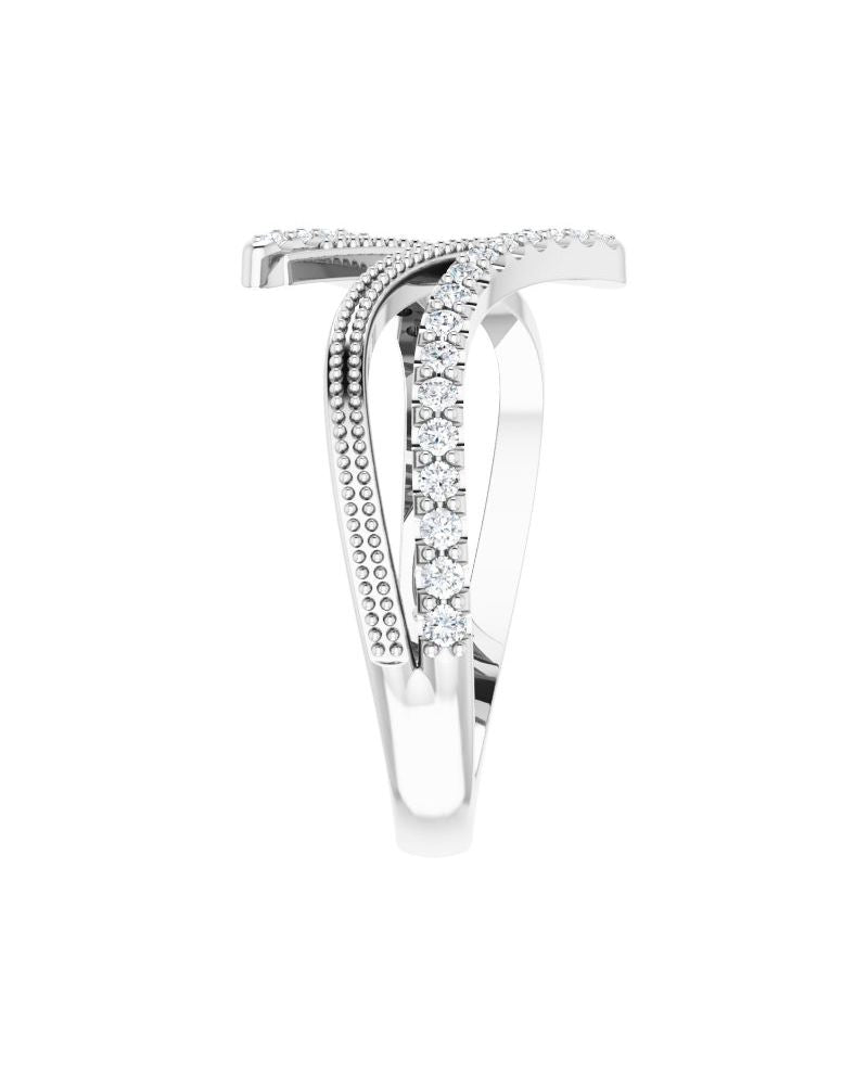 Anel Bypass em Ouro 14k com Diamantes Naturais – Modelo 5