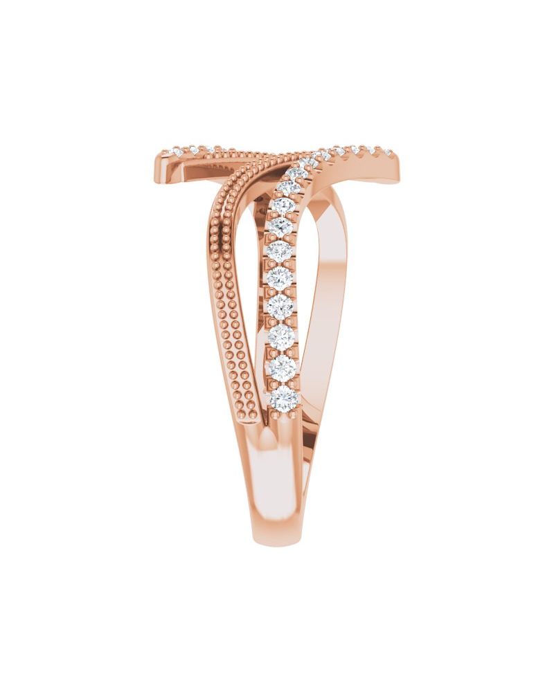 Anel Bypass em Ouro 14k com Diamantes Naturais – Modelo 5