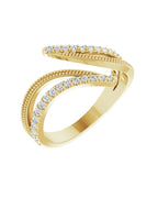 Anel Bypass em Ouro 14k com Diamantes Naturais – Modelo 5