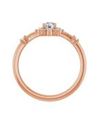 Anel Floral em Ouro Rosé 14k com Diamantes Naturais – Rosé 14k