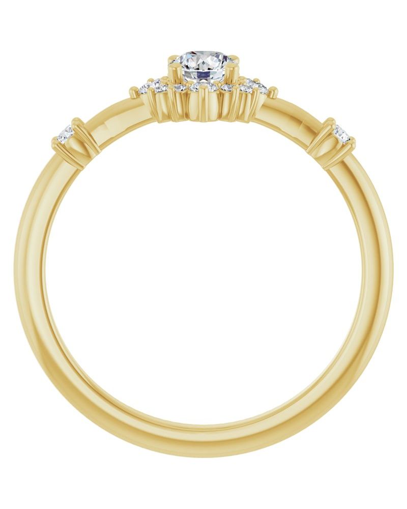 Anel Halo em Ouro 14k com Diamantes de Laboratório