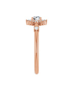 Anel Floral em Ouro Rosé 14k com Diamantes Naturais – Rosé 14k