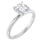 Anel Solitário de Noivado Delicado em Ouro 14k com Diamante Natural – Branco 14k