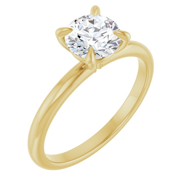 Anel Solitário de Noivado Delicado em Ouro 14k com Diamante Natural – Amarelo 14k