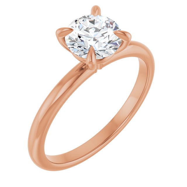 Anel Solitário de Noivado Delicado em Ouro 14k com Diamante Natural – Rosé 14k