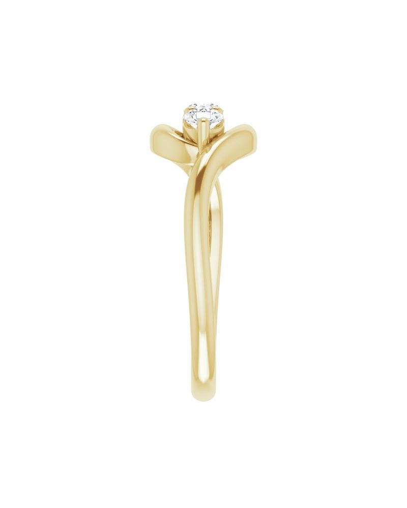 Anel Três Pedras Bypass em Ouro 14k com Diamantes Naturais – Modelo 3