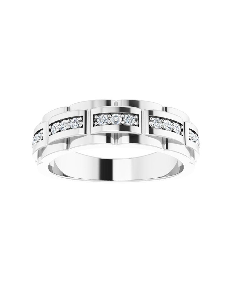 Anel Cravejado em Ouro 14k com Diamantes Negros