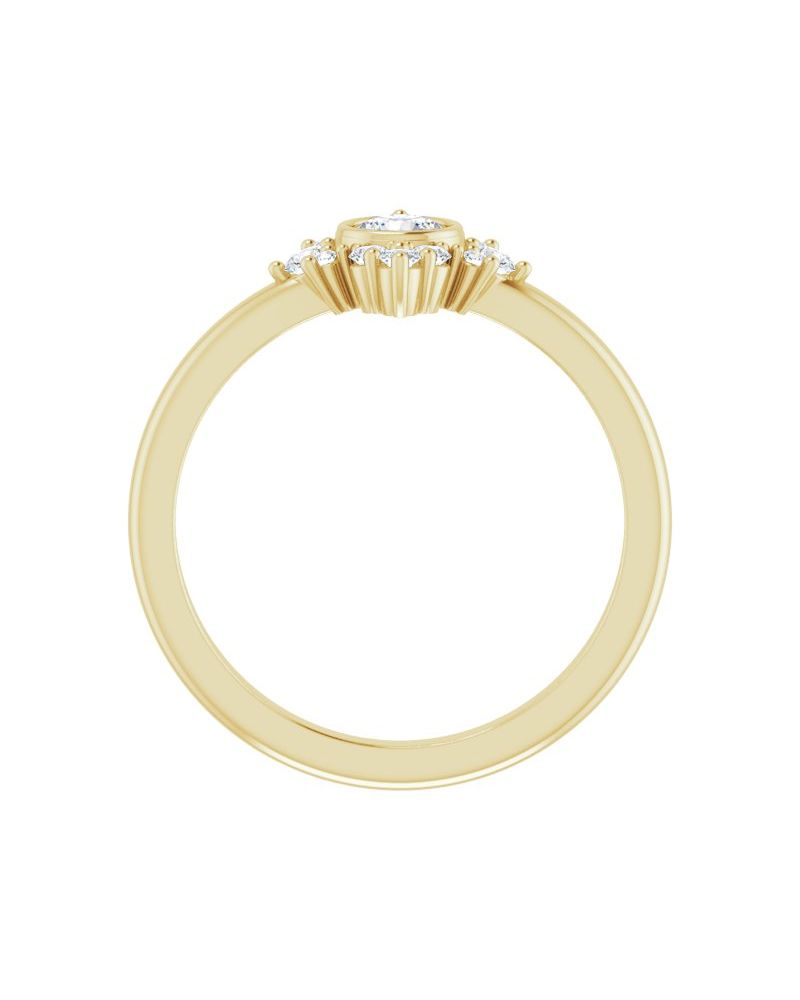 Anel Halo em Ouro 14k com Diamantes Naturais – Modelo 4