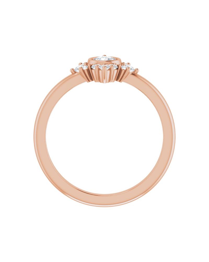 Anel Halo em Ouro 14k com Diamantes Naturais – Modelo 4