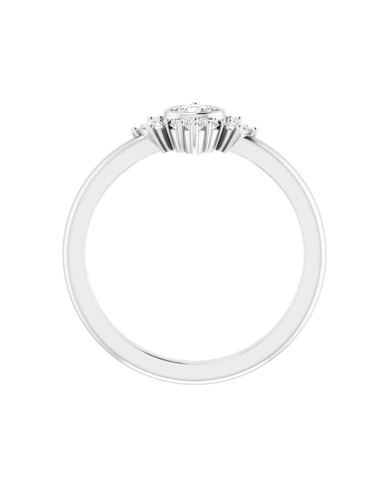 Anel Halo em Ouro 14k com Diamantes Naturais – Modelo 4