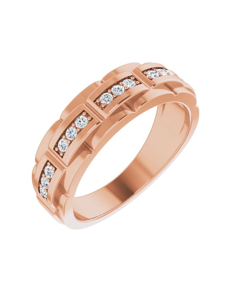 Anel Cravejado em Ouro 14k com Diamantes Negros