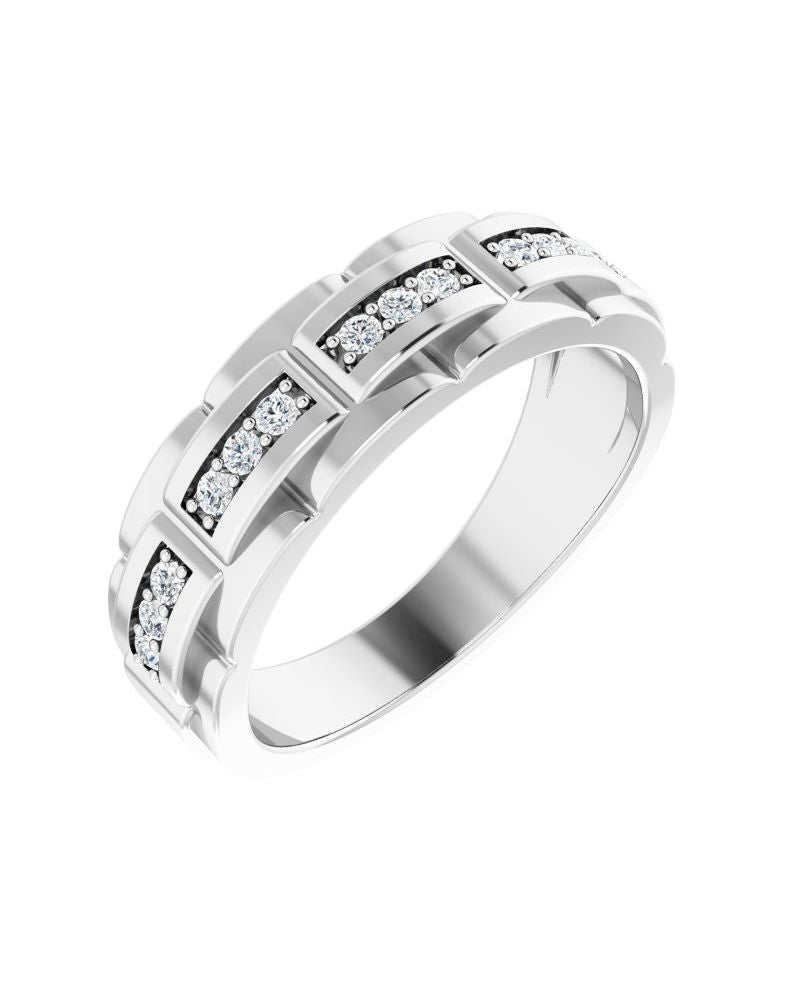 Anel Cravejado em Ouro 14k com Diamantes Negros