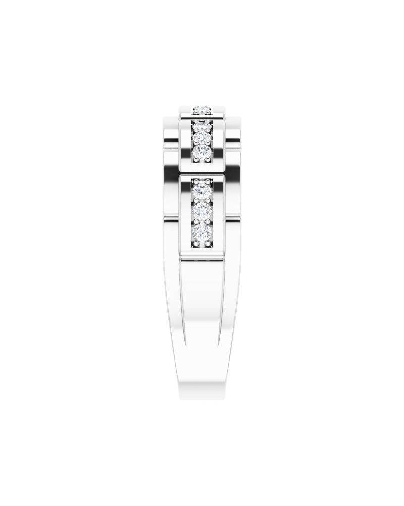 Anel Cravejado em Ouro 14k com Diamantes Negros