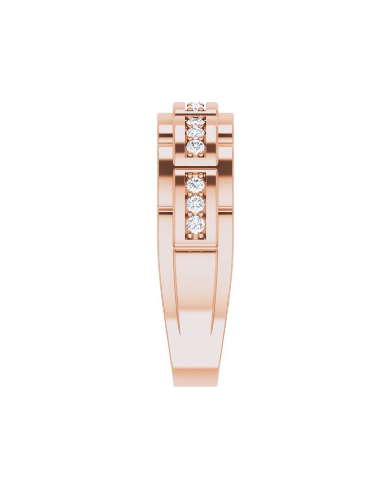 Anel Cravejado em Ouro 14k com Diamantes Negros