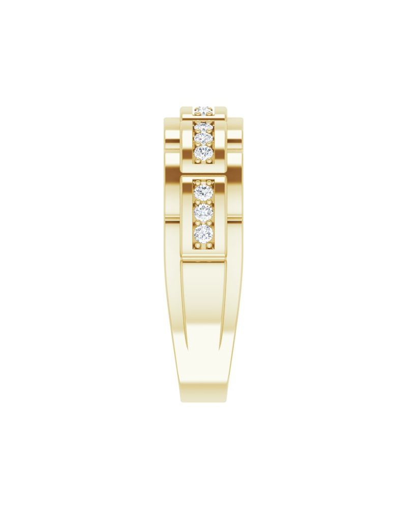 Anel Cravejado em Ouro 14k com Diamantes Negros
