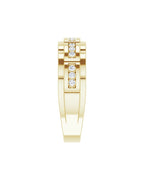 Anel Cravejado em Ouro 14k com Diamantes Negros